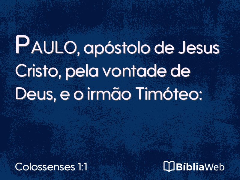 Colossenses 1:1 em imagem para compartilhar