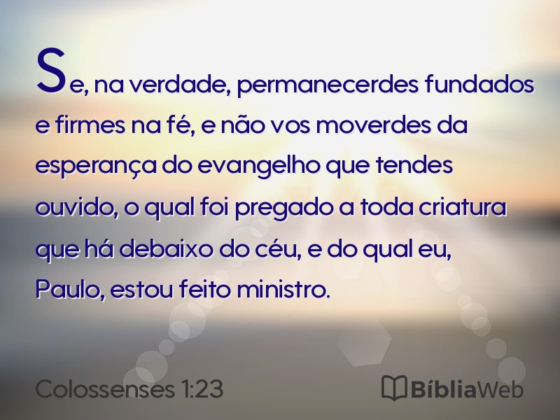 Colossenses 1:23 em imagem para compartilhar