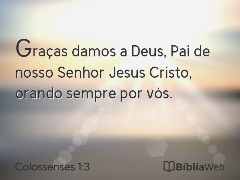 Colossenses 1:3 em imagem para compartilhar