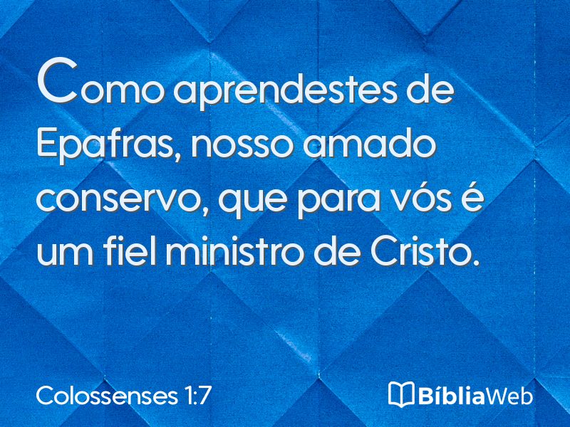 Colossenses 1:7 em imagem para compartilhar