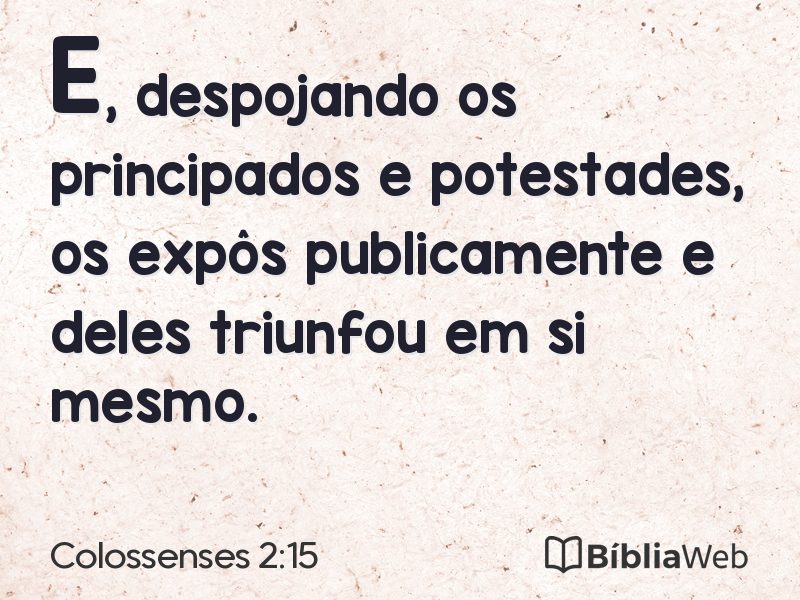 Colossenses 2:15 em imagem para compartilhar