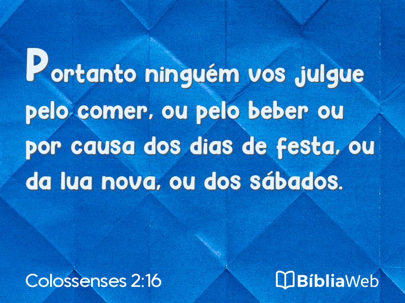 Colossenses 2:16 em imagem para compartilhar