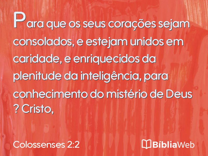 Colossenses 2:2 em imagem para compartilhar