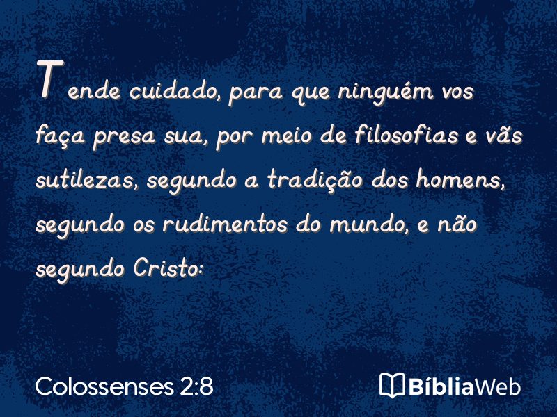 Colossenses 2:8 em imagem para compartilhar