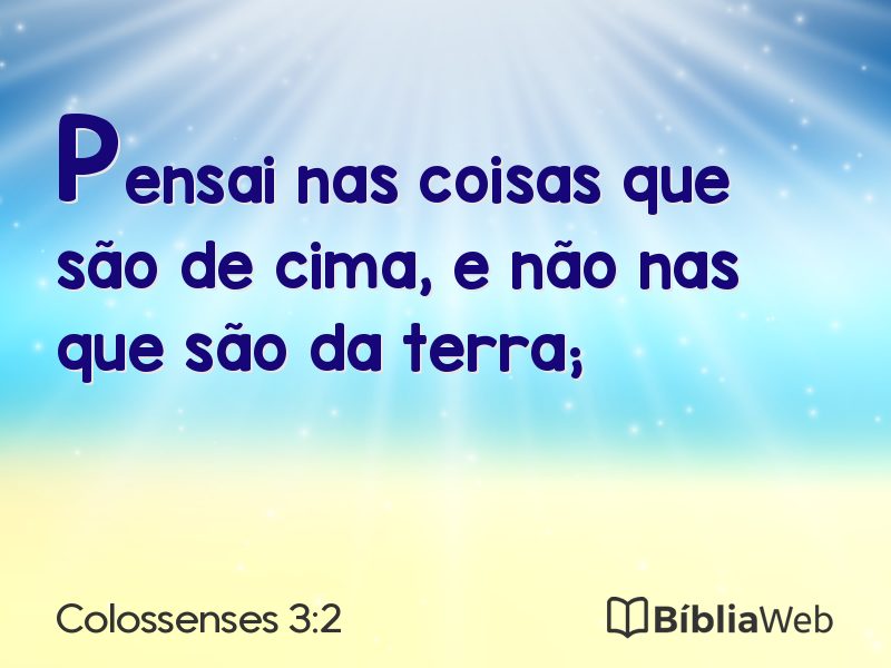 Colossenses 3:2 em imagem para compartilhar