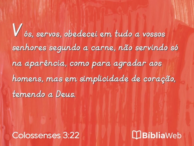 Colossenses 3:22 em imagem para compartilhar