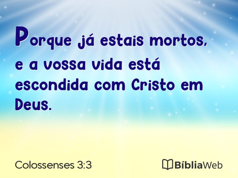 Colossenses 3:3 em imagem para compartilhar