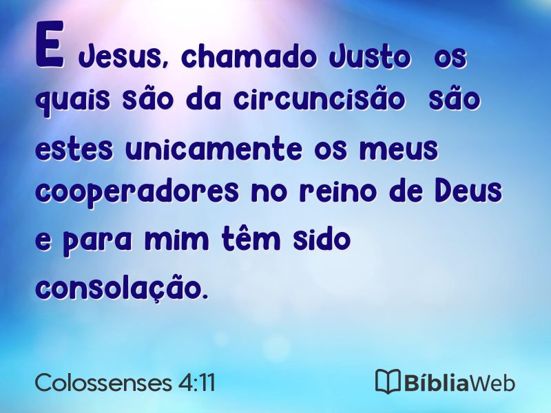 Colossenses 4:11 em imagem para compartilhar