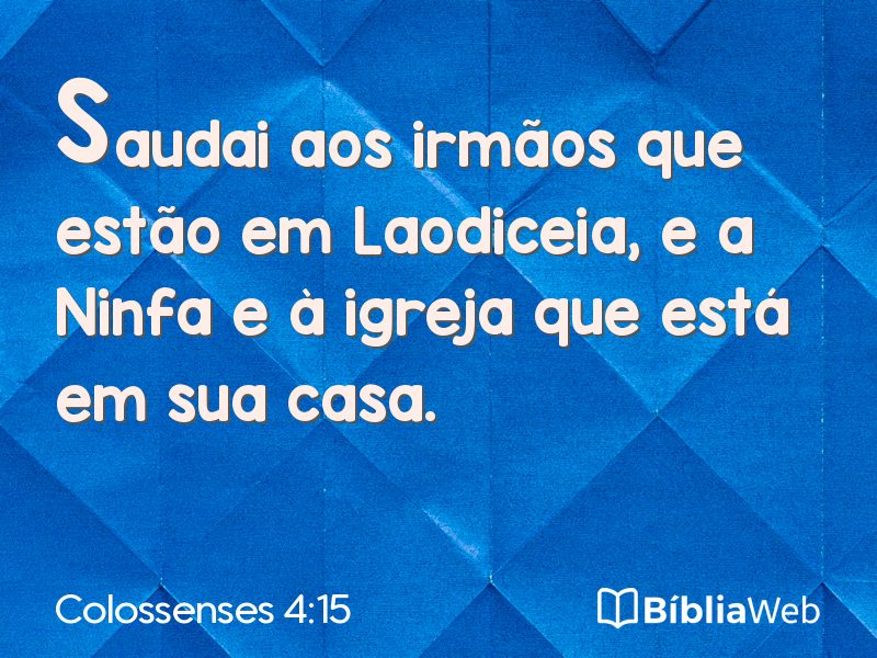 Colossenses 4:15 em imagem para compartilhar