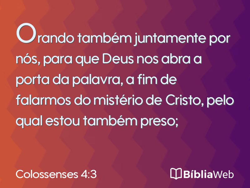 Colossenses 4:3 em imagem para compartilhar