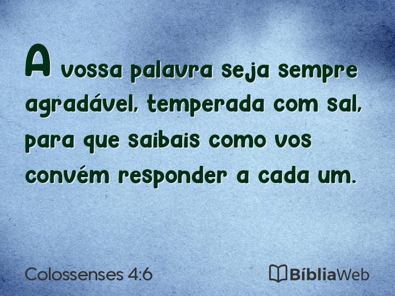 Colossenses 4:6 em imagem para compartilhar