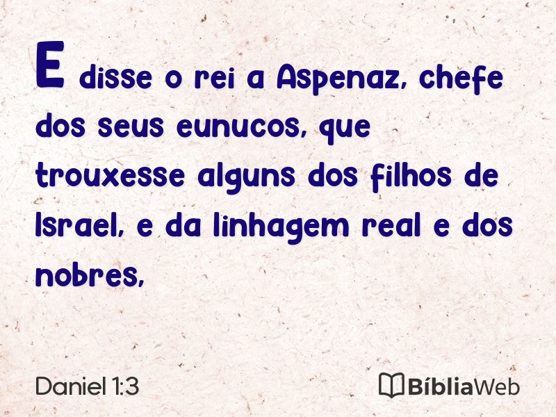 Daniel 1:3 em imagem para compartilhar