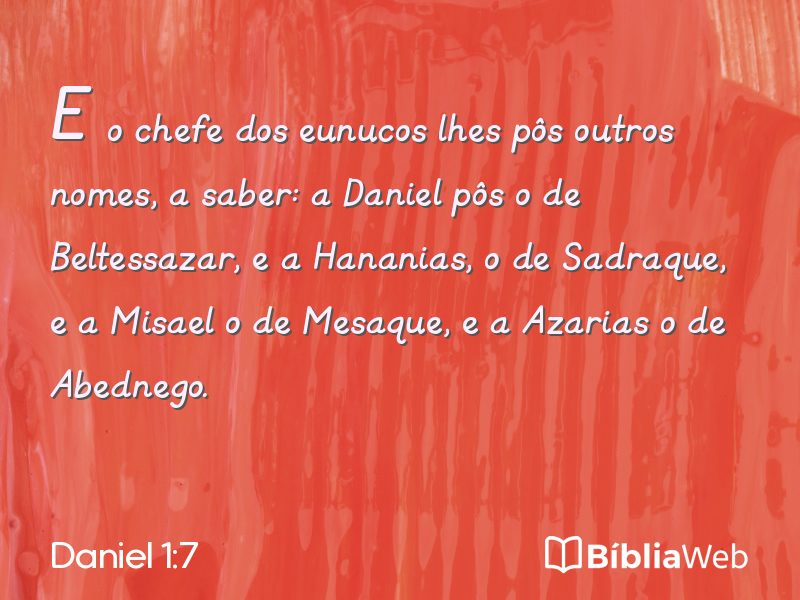 Daniel 1:7 em imagem para compartilhar