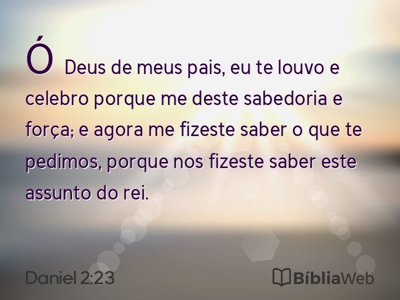 Daniel 2:23 em imagem para compartilhar