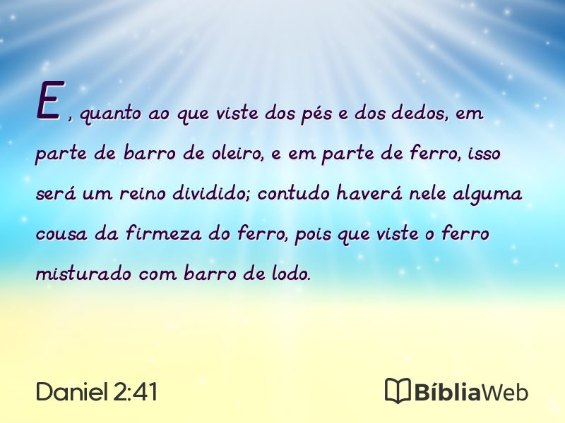 Daniel 2:41 em imagem para compartilhar