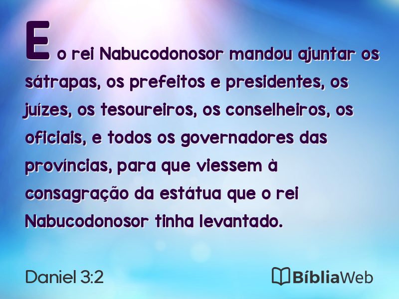 Daniel 3:2 em imagem para compartilhar