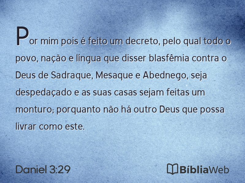 Daniel 3:29 em imagem para compartilhar