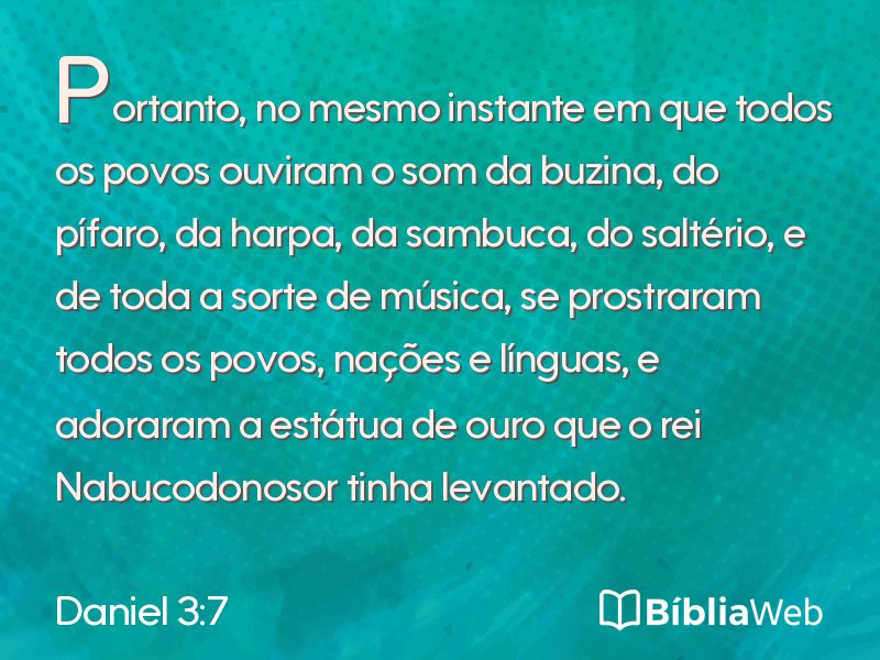Daniel 3:7 em imagem para compartilhar