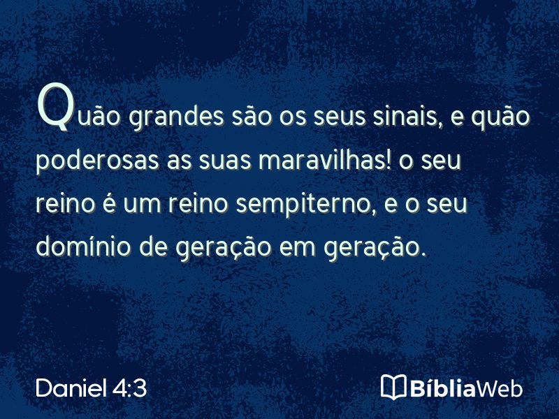 Daniel 4:3 em imagem para compartilhar