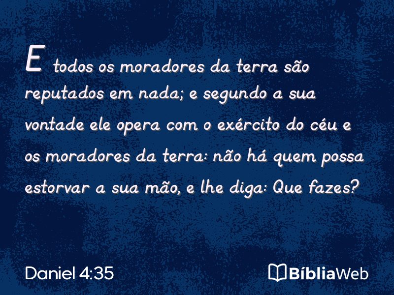 Daniel 4:35 em imagem para compartilhar