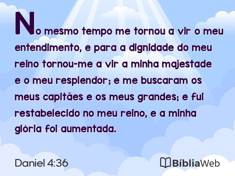 Daniel 4:36 em imagem para compartilhar
