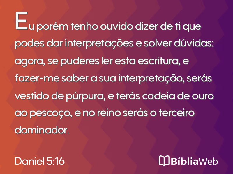 Daniel 5:16 em imagem para compartilhar