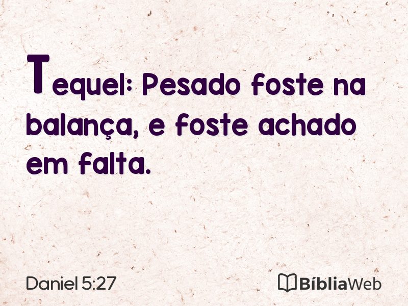 Daniel 5:27 em imagem para compartilhar