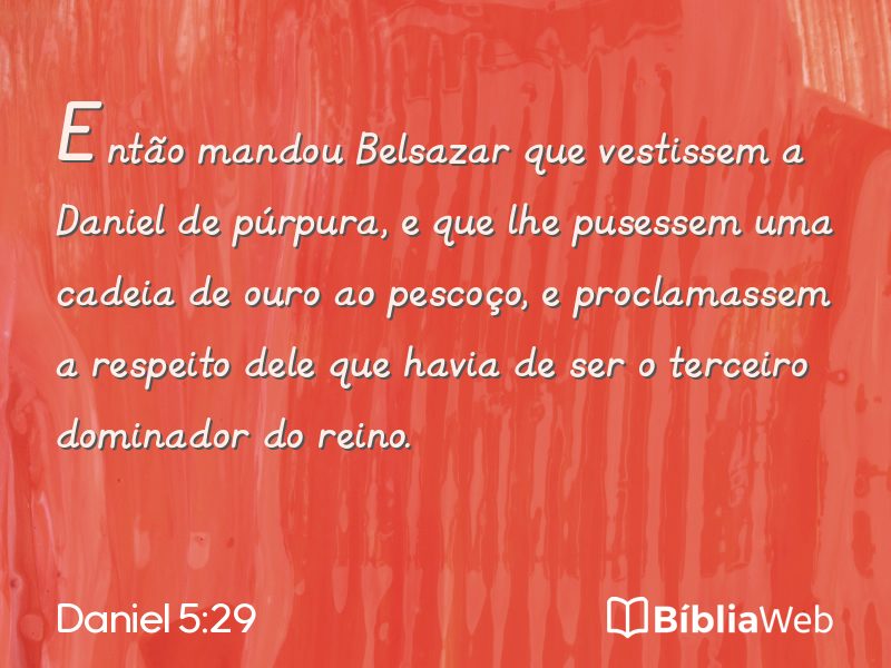 Daniel 5:29 em imagem para compartilhar