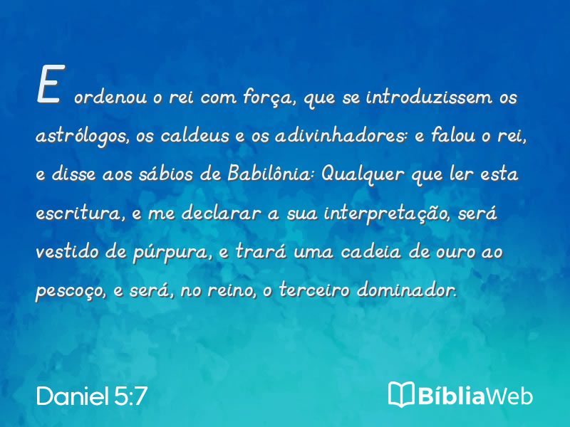 Daniel 5:7 em imagem para compartilhar