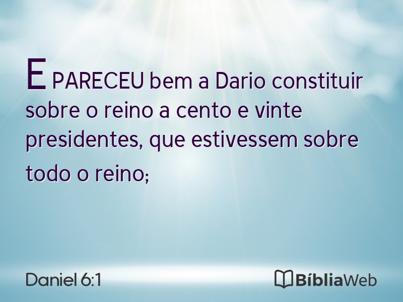 Daniel 6:1 em imagem para compartilhar