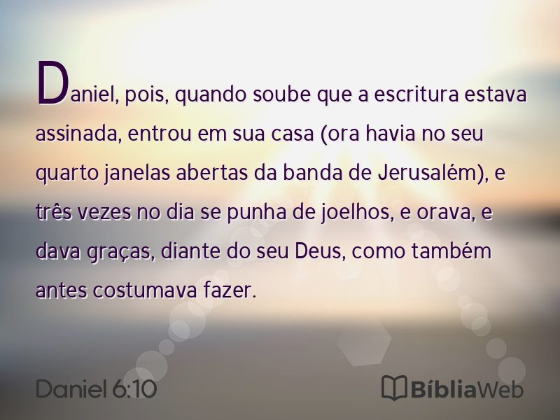 Daniel 6:10 em imagem para compartilhar