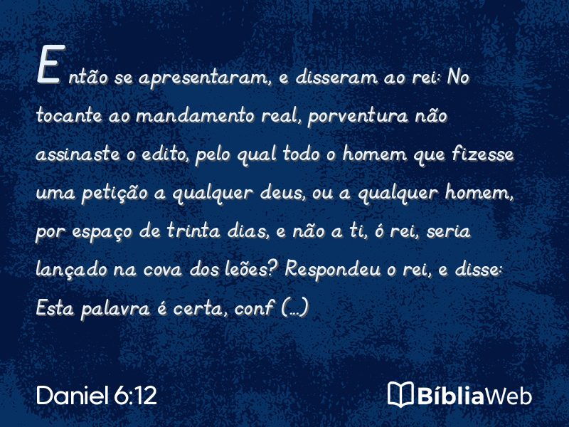 Daniel 6:12 em imagem para compartilhar