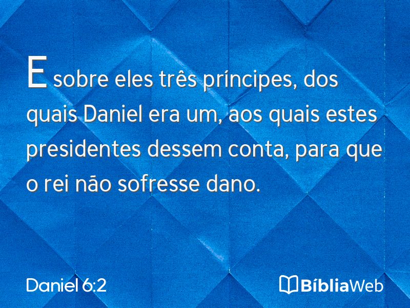 Daniel 6:2 em imagem para compartilhar