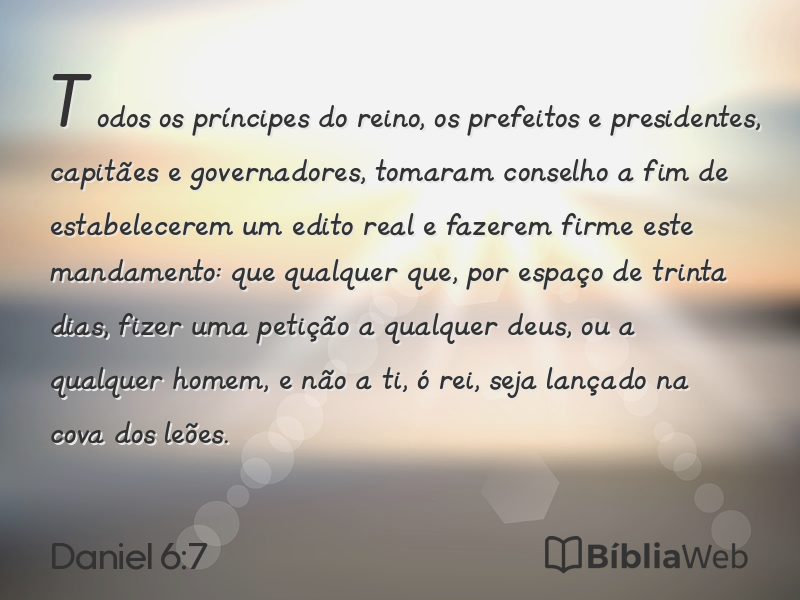 Daniel 6:7 em imagem para compartilhar