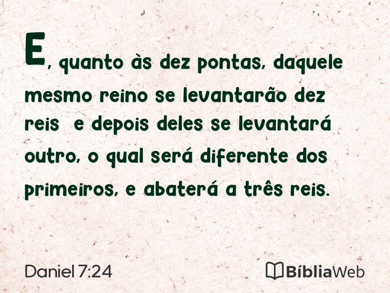 Daniel 7:24 em imagem para compartilhar