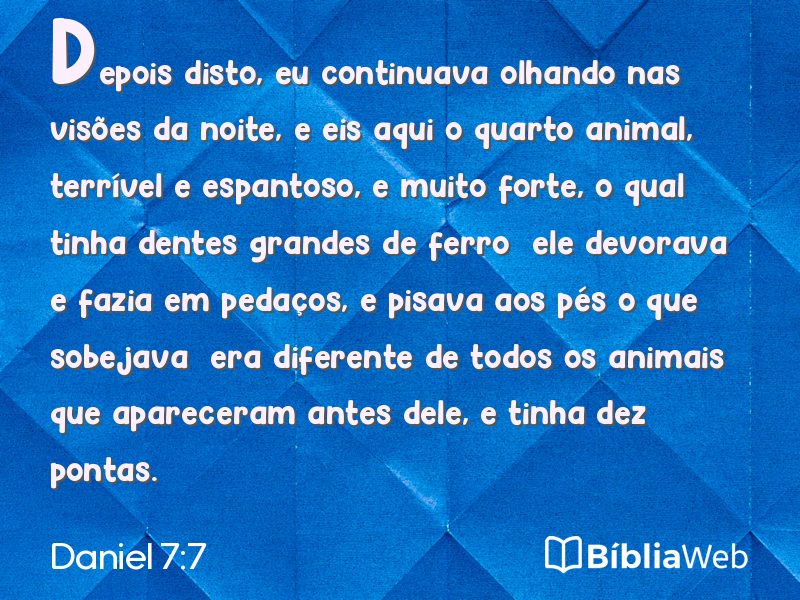 Daniel 7:7 em imagem para compartilhar