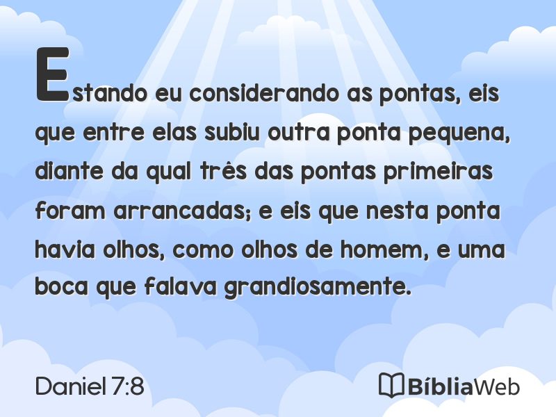 Daniel 7:8 em imagem para compartilhar