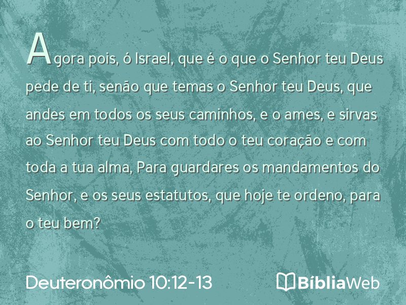 Deuteronômio 10:12-13 em imagem para compartilhar
