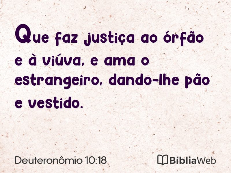 Deuteronômio 10:18 em imagem para compartilhar