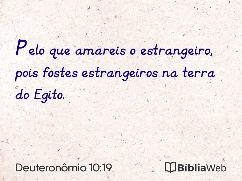 Deuteronômio 10:19 em imagem para compartilhar