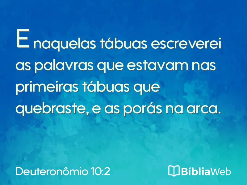 Deuteronômio 10:2 em imagem para compartilhar
