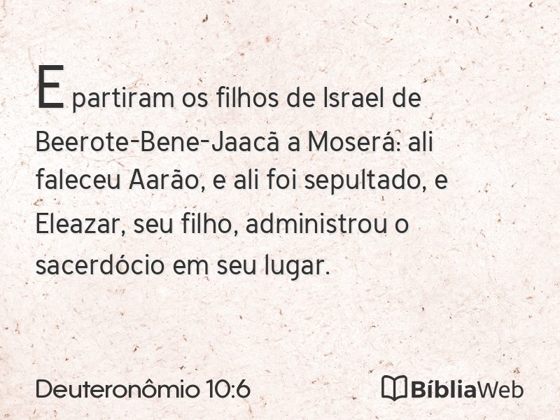 Deuteronômio 10:6 em imagem para compartilhar