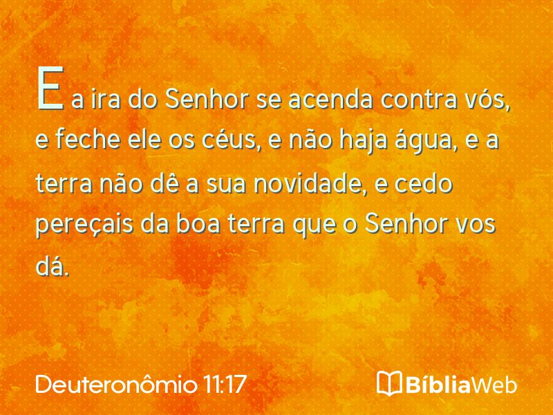 Deuteronômio 11:17 em imagem para compartilhar
