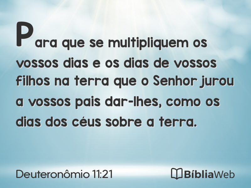 Deuteronômio 11:21 em imagem para compartilhar