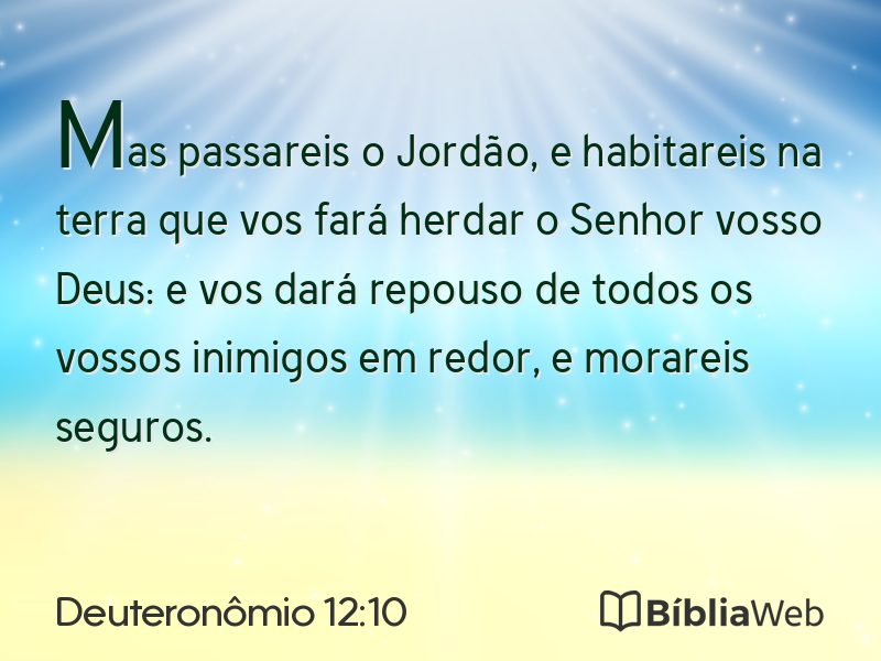 Deuteronômio 12:10 em imagem para compartilhar