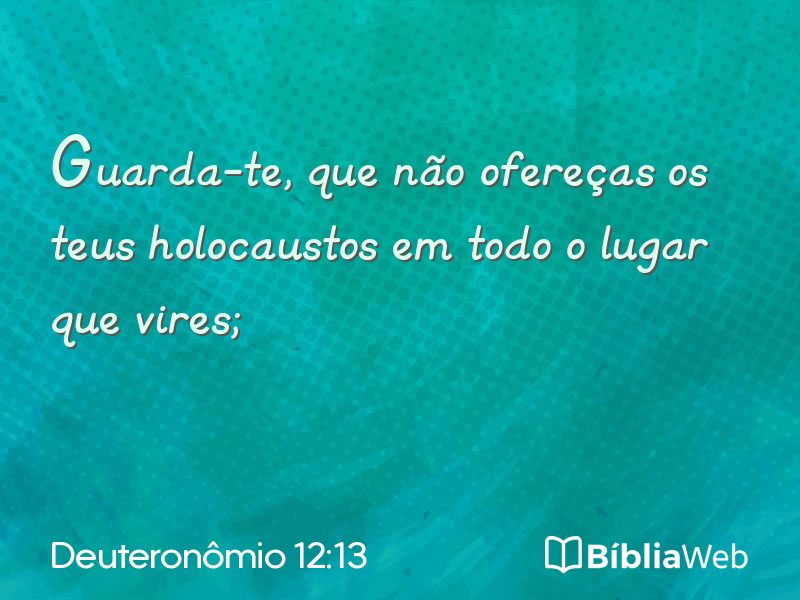 Deuteronômio 12:13 em imagem para compartilhar