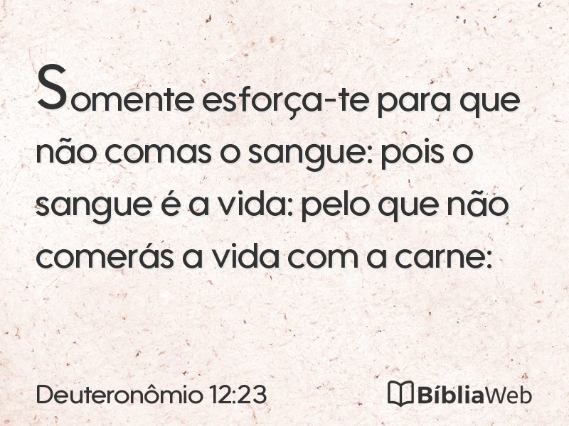 Deuteronômio 12:23 em imagem para compartilhar