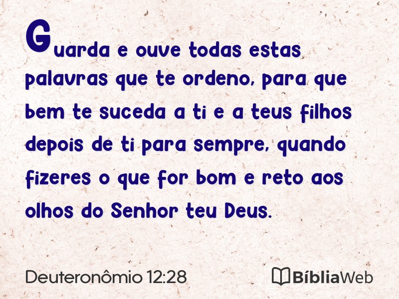 Deuteronômio 12:28 em imagem para compartilhar