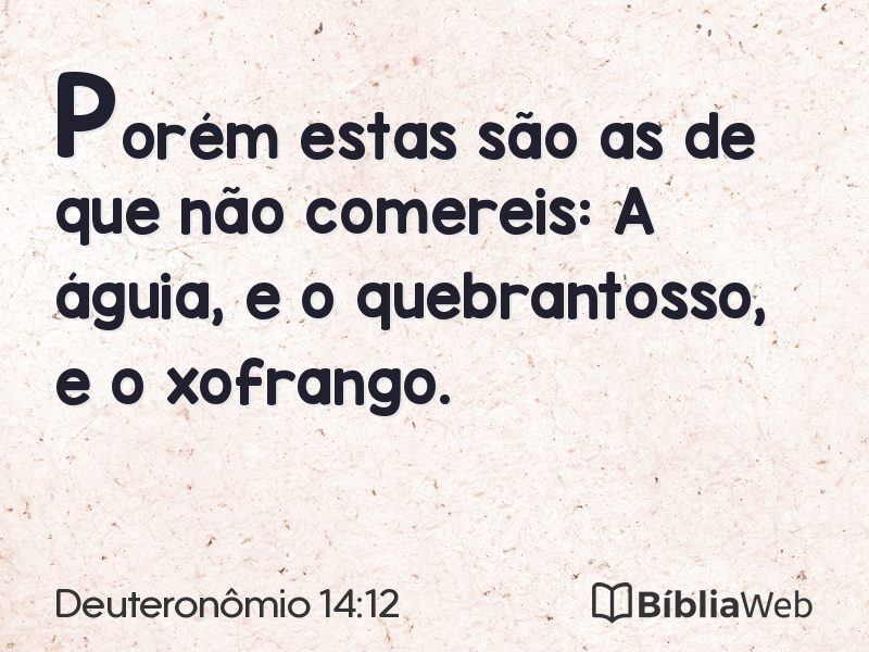 Deuteronômio 14:12 em imagem para compartilhar