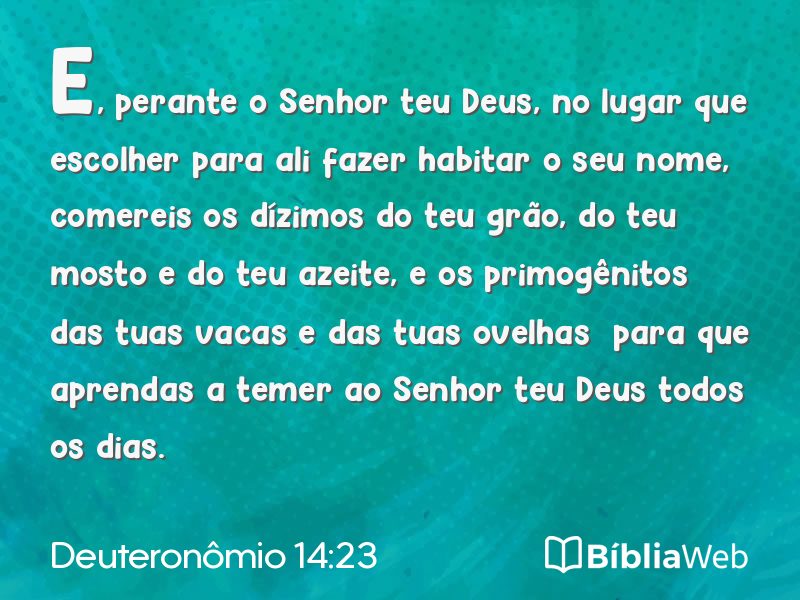 Deuteronômio 14:23 em imagem para compartilhar